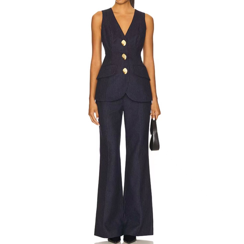 Cara Cara Tristan pants Navy Chalk StriPe NWT